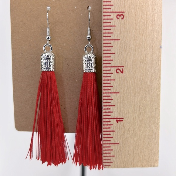 Tassel / Bohemian Colorful Earrings - Picture 2 of 3